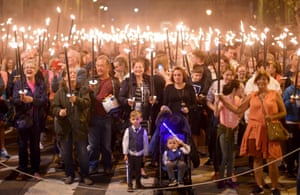 Bridport’s famous torchlight procession marks the end of the carnival weekend.
