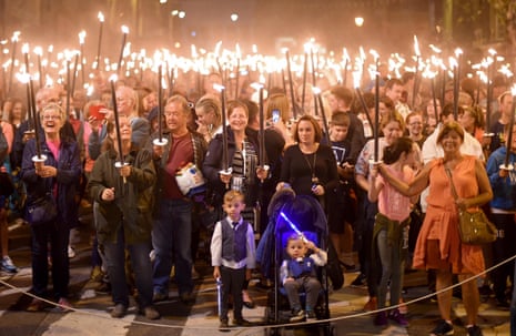 Bridport’s famous torchlight procession marks the end of the carnival weekend.