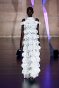 A model walks the runway at the Susan Fang show
