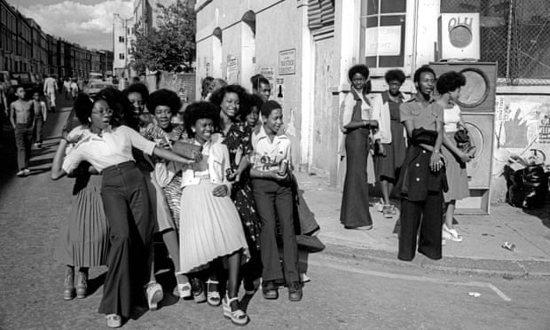 Carnival 1975 … dancing on a street corner.