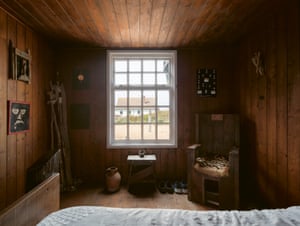 Derek Jarman’s bedroom, where the chair in the corner was made as a prop for Caravaggio, 1986, by Andy the Furniture Maker