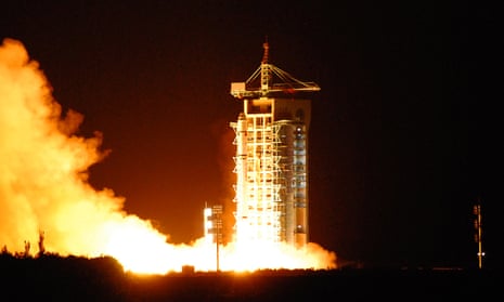 China’s Micius satellite blasts off from Jiuquan in Gansu on 16 August 2016. Photons were beamed from a ground station in Ngari in Tibet to Micius satellite, which is in orbit 300 miles above Earth.