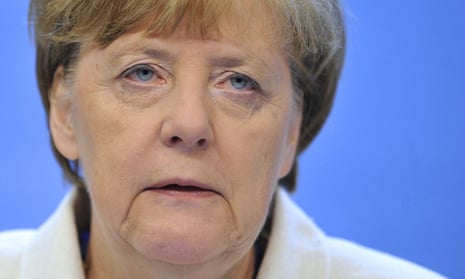 Angela Merkel holds a press conference at the end of talks over the Greek debt crisis