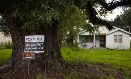 A yard sign protesting Formosa in St James parish, Louisiana.