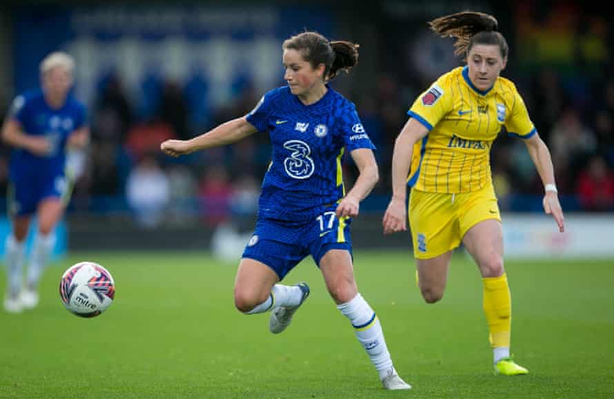 Chelsea’s Jessie Fleming: ‘The rivalry with Arsenal is quite fierce’ | Chelsea Women 3 Jessie Fleming in action during Chelsea’s WSL game against Birmingham last month.
