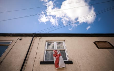 A St George’s cross hangs from a window in Makerfield ahead of this week’s crucial by-election.