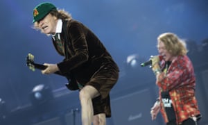 Angus Young: ‘owner of the most overexposed shins in rock’.