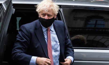 Boris Johnson arrives in Downing Street after delivering his leader’s speech at the Conservative Party conference.