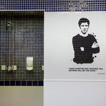 A quote from Everton legend Alan Ball on the wall of the players’ showers in the home changing room.