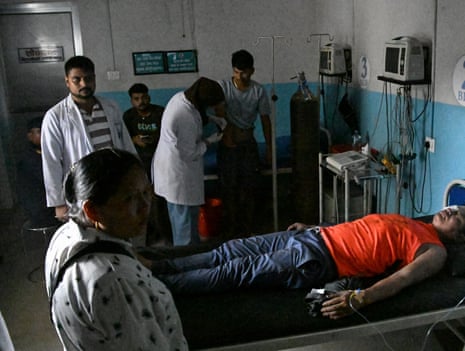 A flood affected victim receives treatment at a hospital in Nepal’s Nuwakot district on 26 August 2026.