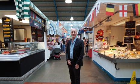 Labour MP Geraint Davies at Swansea’s indoor market: