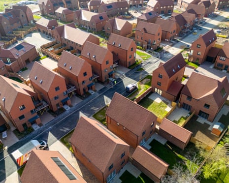 Completed homes at Allium Park, a residential construction site by Countryside Homes in Ripley, UK, on 13 April.