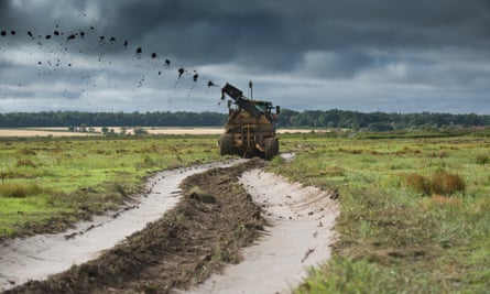 A waterway being created for migrating birds on the Holkham estate in Norfolk.
