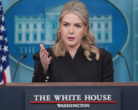 Karoline Leavitt speaks during a press briefing at the White House, 11 December 2025.
