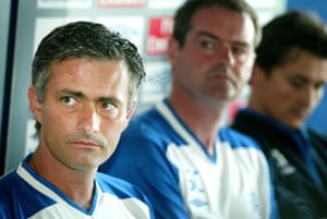 Steve Clarke sits between José Mourinho and Rui Faria