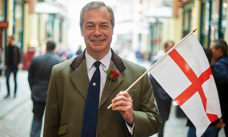 Ukip’s Nigel Farage flies the flag for England.