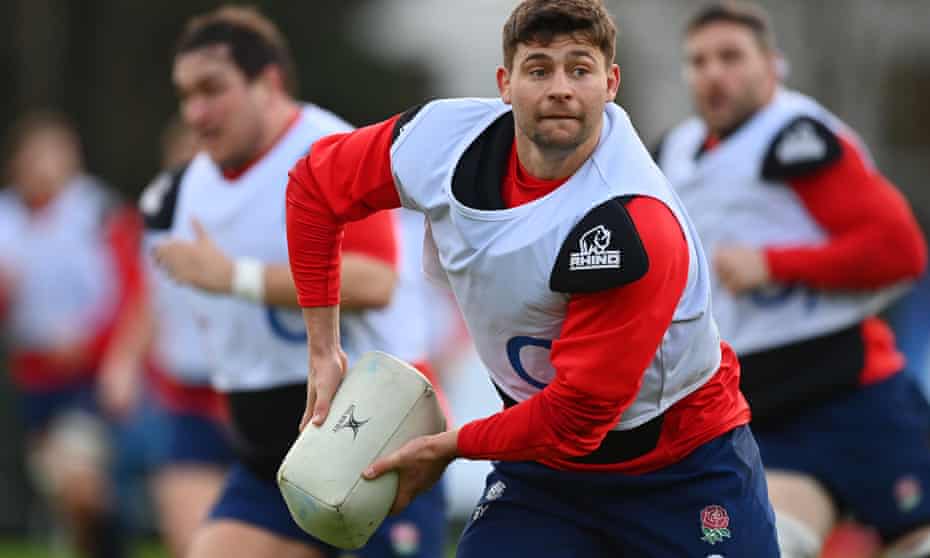 Ben Youngs trains with his England teammates in the lead-up to their Six Nations opening game against Scotland on Saturday.