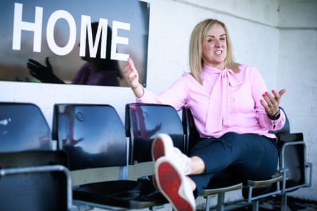 Tracey Neville in the home dugout at Stockport