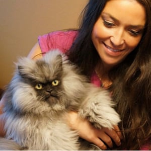 Colonel Meow with his owner Anne Marie Avey.