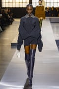 A model wears an original creation from the Gucci womenswear autumn/winter 2024 collection in Milan.