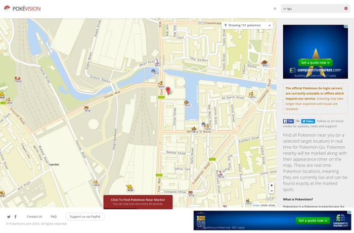 Pokemon GO Map Radar - Find live realtime pokemons by Pokemon GO Map
