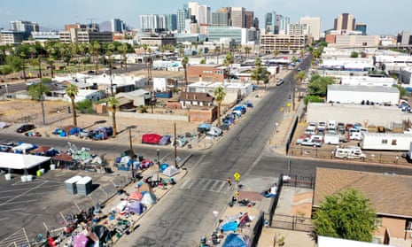 A homeless encampment in Phoenix, the capital of Arizona.
