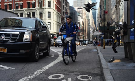 A cyclist in New York.