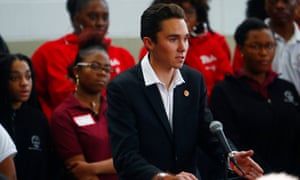 David Hogg, a survivor of February’s attack, in Washington on Thursday.