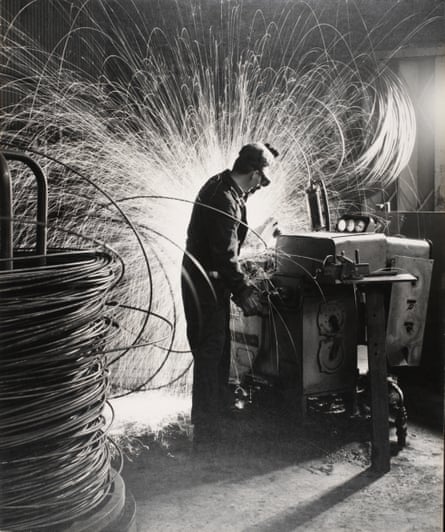 A wire-manufacture factory in Somerset in the late 1950s.
