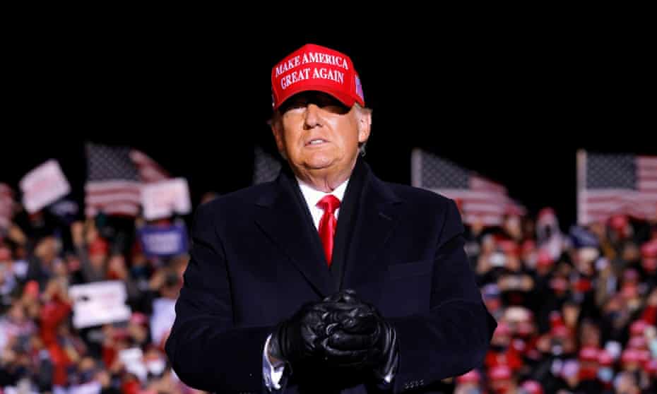 Trump at a campaign rally in Wisconsin in November last year. The recommendations in the PowerPoint were based on unsubstantiated claims of election fraud.