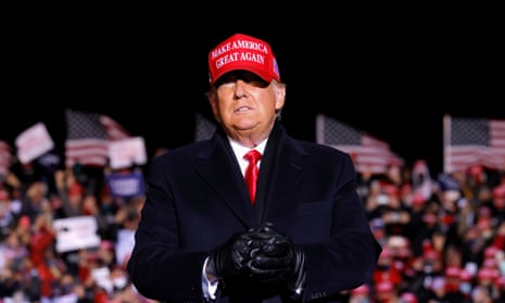 Trump in Kenosha, Wisconsin just before the election in November 2020.