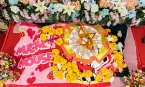 Ninja, too big for a coffin, was laid to rest under his favourite towel instead.