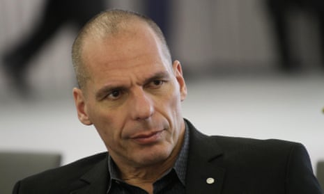 Greek Finance Minister Yanis Varoufakis at today’s Eurogroup meeting in Riga.