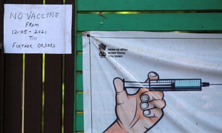A notice outside a vaccination centre in Delhi