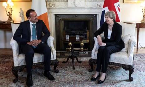 Theresa May and Irish prime minister Leo Varadkar.