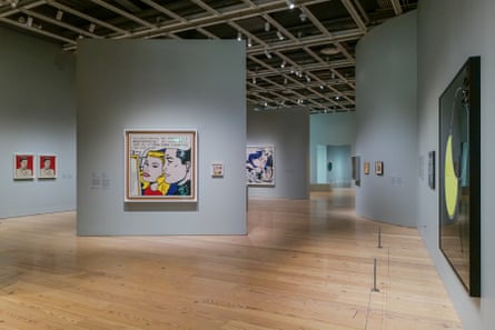 artworks on the walls of a museum