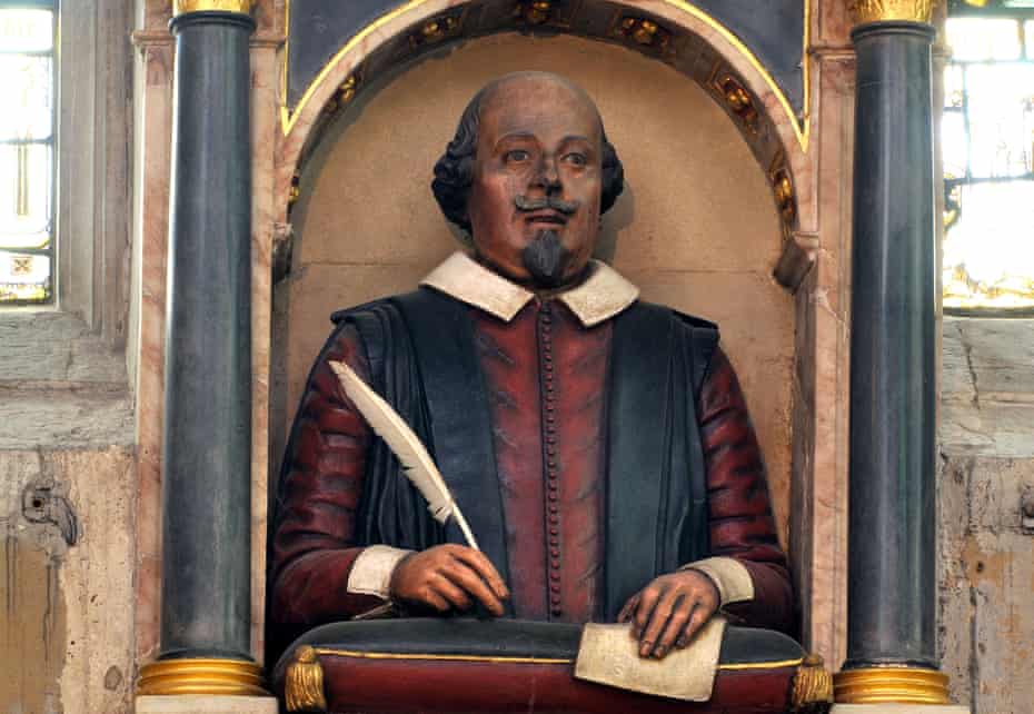 William Shakespeare bust in Holy Trinity Church, Stratford-upon-Avon, Warwickshire