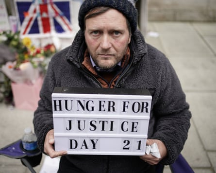 The real Richard Ratcliffe, on hunger strike in 2021.