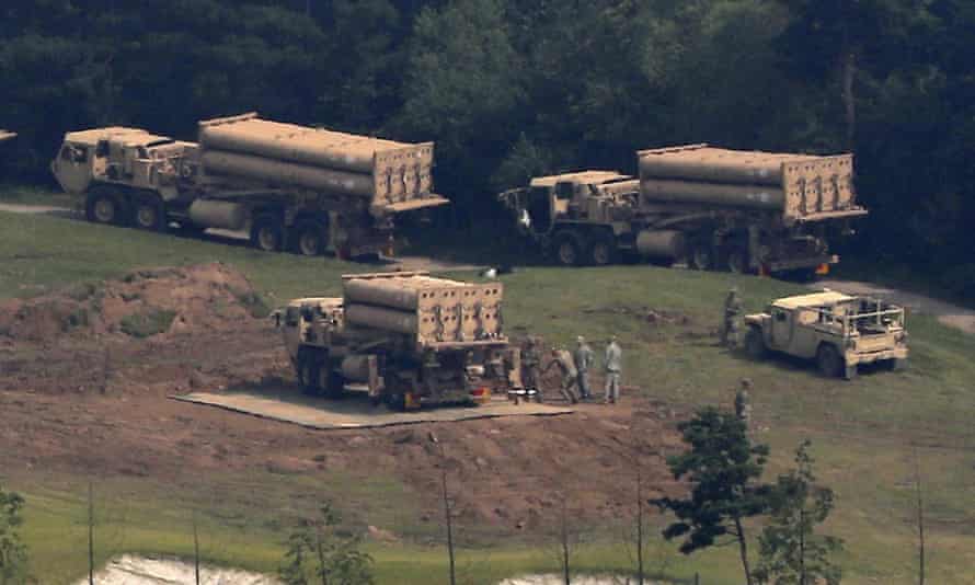 The Thaad missile defence system is deployed on a golf course in Seongju, South Korea.