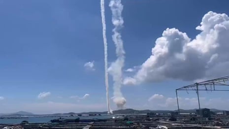 China launches missiles into Taiwan strait after Pelosi visit – video