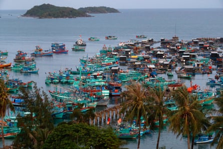 Fisher boats at An Thoi harbour, Vietnam.