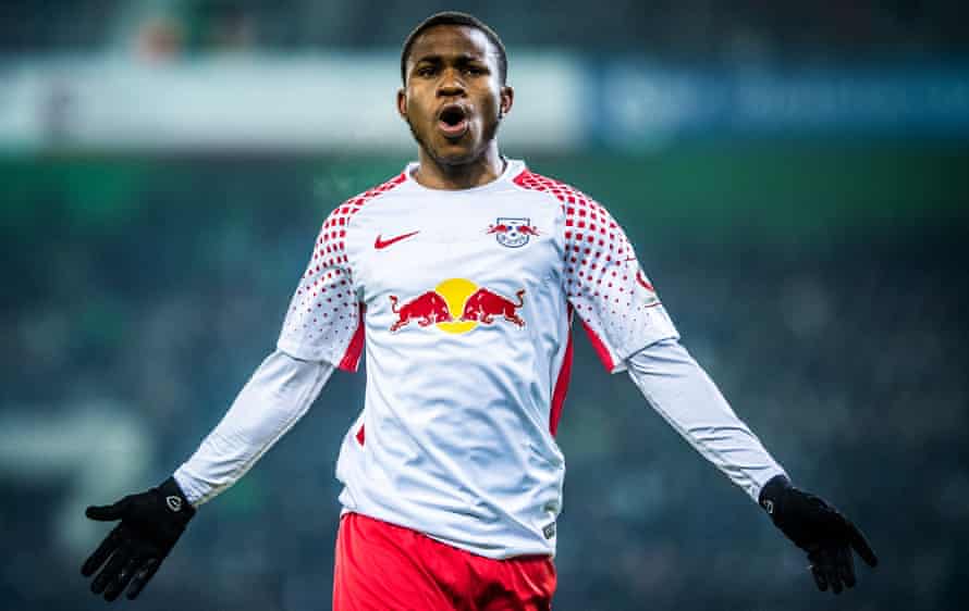 Ademola Lookman in action for RB Leipzig.