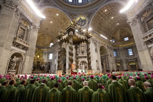 Bishops and cardinals pray
