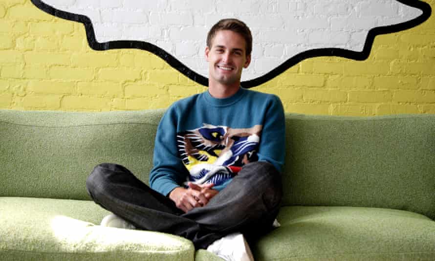 Spiegel at the Snapchat offices in Los Angeles in 2013.