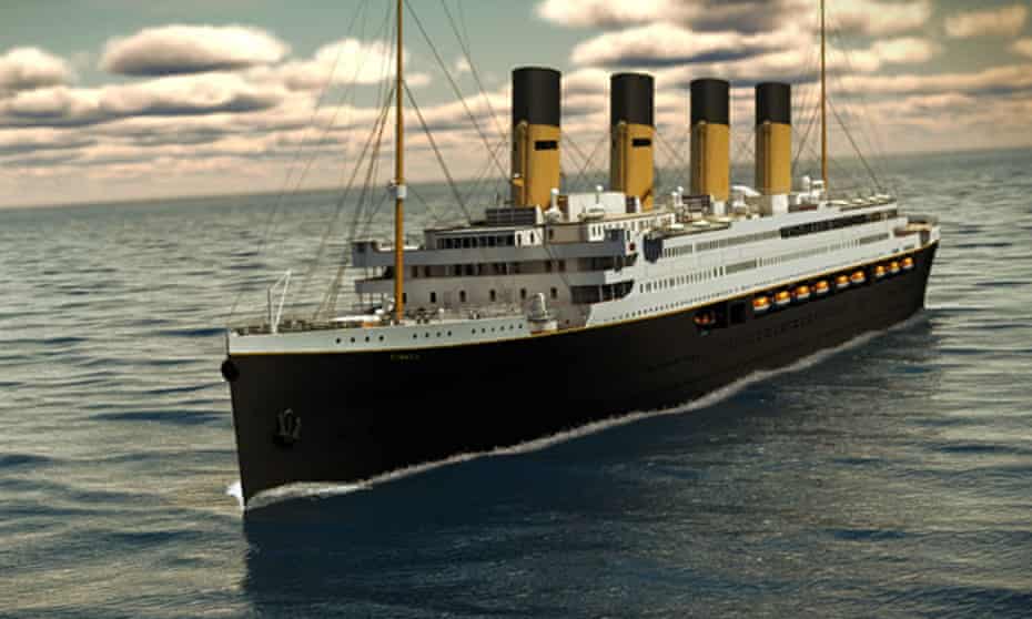 Artist's impression of Titanic II, a full-size replica of the original vessel, proposed by Australian businessman Clive Palmer.