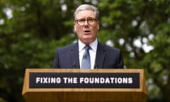 Keir Starmer gives a speech in Downing Street garden.