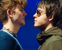 Oscar Lloyd as Damon Albarn and George Usher as Liam Gallagher.