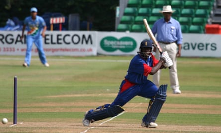 Chris Thompson on his way to scoring 41 during the third ODI between England U-19 and India U-19 in Cardiff in July 2006.