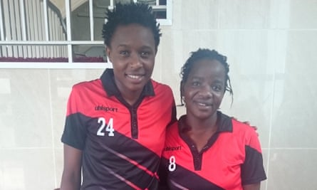 Kenya players Wendy Achieng, left, and Ann Aluoch.
