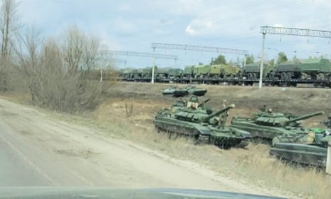 Tanks and military vehicles in the Voronezh region of Russia